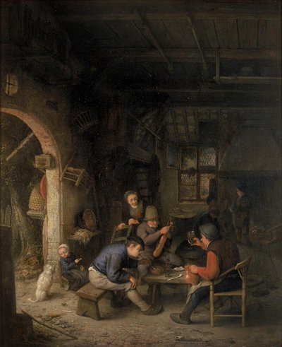 Campesinos en una posada de Adriaen Jansz. van Ostade